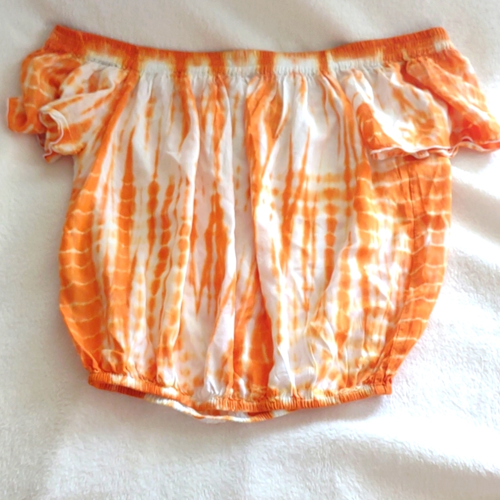 Orange and white crop top